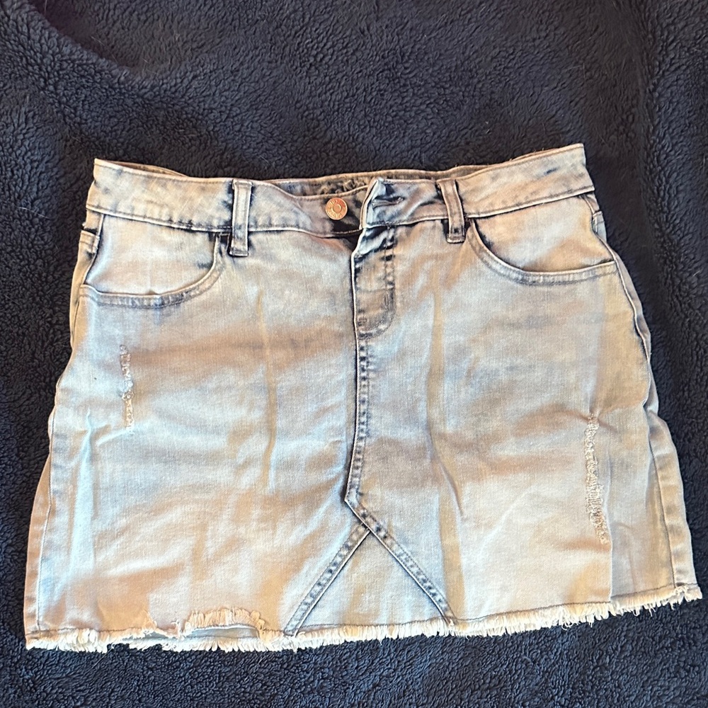 Justice Light Blue Denim Mini Skirt